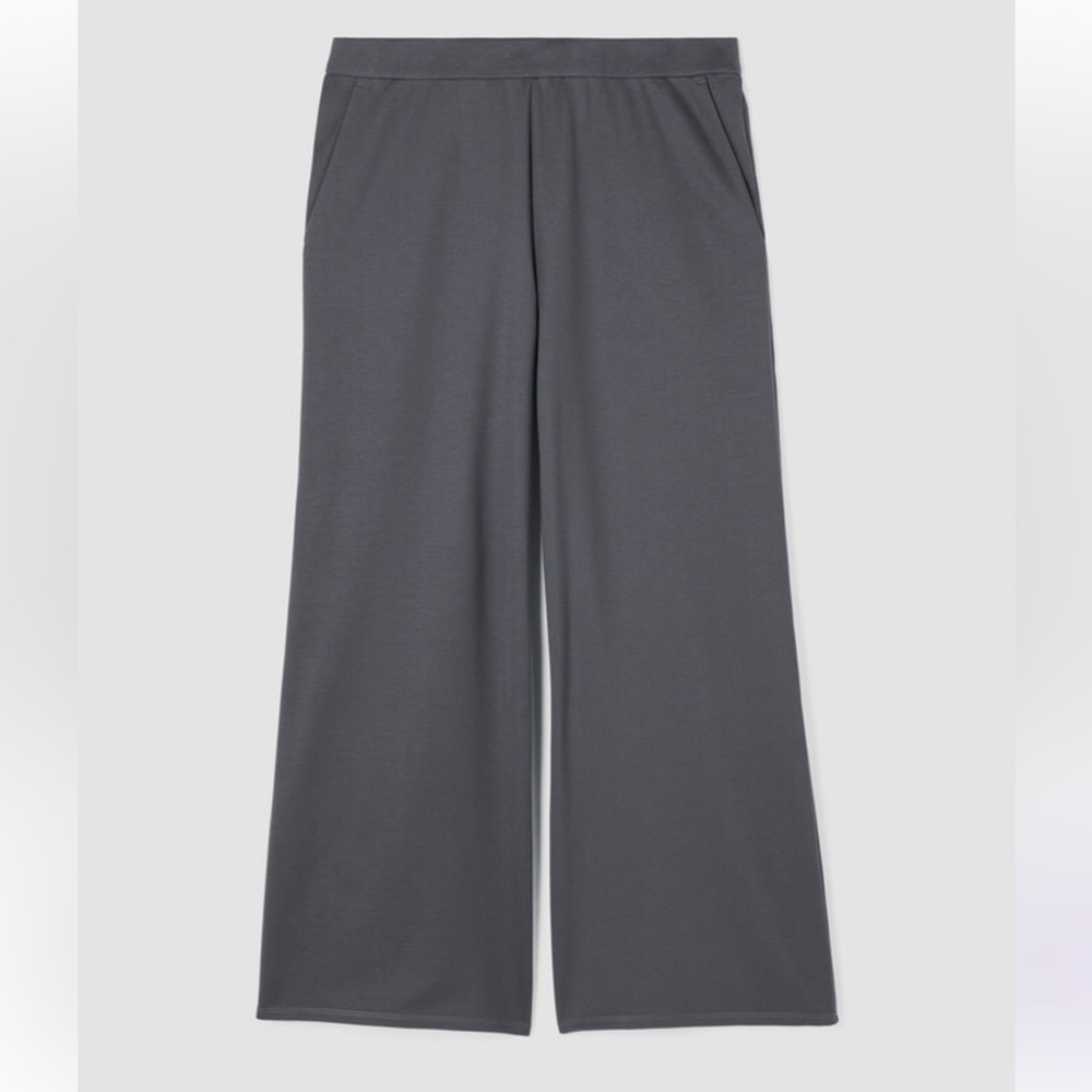 Eileen Fisher Lightweight Ponte Wide-Leg Pants in “ebony” - Picture 6 of 12